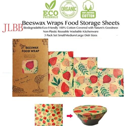 Reusable Storage Wrap Sustainable Organic Fruit Vegetable Cheese Food Wrapping Paper BPA & Plastic Free Beeswax Food Wrap