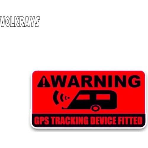 Vilkrays Fashion Car Sticker Red Noticeable Warning GPS Trackings Device Fitted Accessories Reflective Vinyl Decal,5cm*11cm
