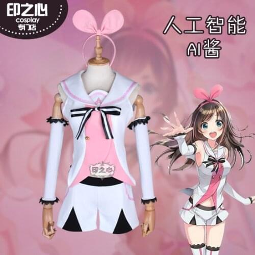 New Arrival Anime Virtual Youtuber Kizuna AI Cosplay Costumes Cute Beautiful Girl Bunny Ears Suit Female Role Play Prop Clothing