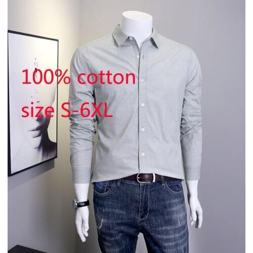 New Arrival 100% Cotton Long Sleeve Men Coat Handsome Casual Spring And Summer Single Breasted Casual Shirts Plus Size S-5XL 6XL