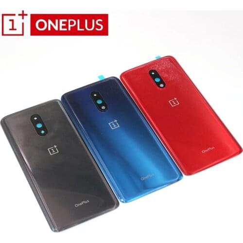 Original Back Glass OnePlus 7 Battery Cover Door One Plus 7 Rear Housing Panel Case 1+ 7 Battery Cover +Camera Lens+Adhesive