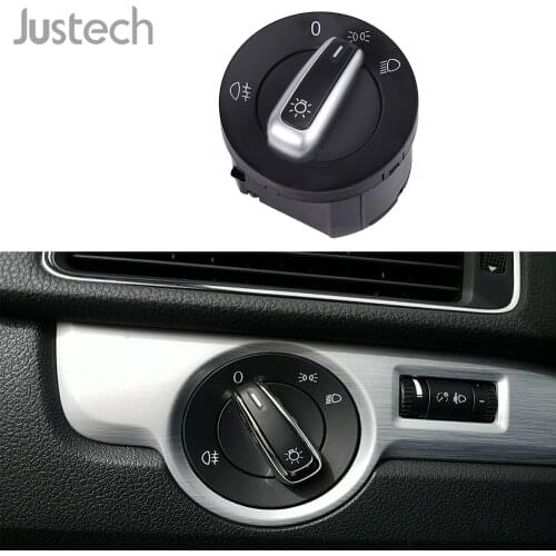 Justech 5 Headlight Switch For Caddy Golf Jetta Passat Tiguan Touran T5 Sharan Seat Alhambra 3C8941431B 10 Pins Light Switch