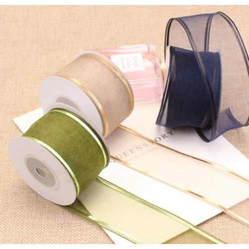 9yards/roll) 25mm 40mm Organza Silk Ribbon Handmade Gift Wrap Christmas Wedding Party Decor Ribbons DIY Scrapbooking Material