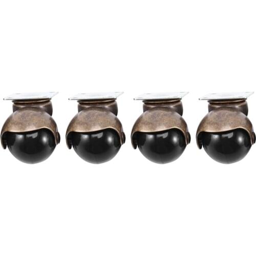 [4 Pack] Swivel Top Plate Hooded Ball Caster Wheels, Antique Bronze (1.5-inch No Brake) Promotion