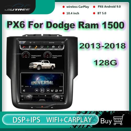 Vertical Screen Tesla Style PX6 2 Din Android Car Radio For Dodge Ram 2013-2018 Auto Multimedia DVD Stereo Player GPS Navigator