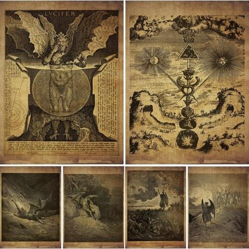 Vintage Angel Grim Reaper Wizard Wall Art Canvas Painting Wall Pictures For Living Room Home Decor Posters And Prints Unframed