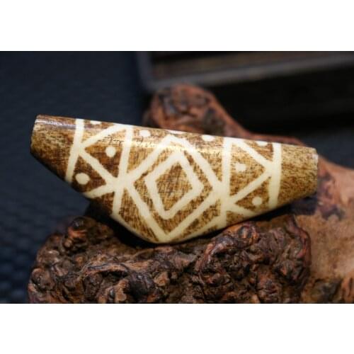 Magic Power Tibetan Old Pumtek Diamond Eye Stars Horn Shape dZi Bead Pendant LZK Lkbrother Sauces Top Quality Guranttee