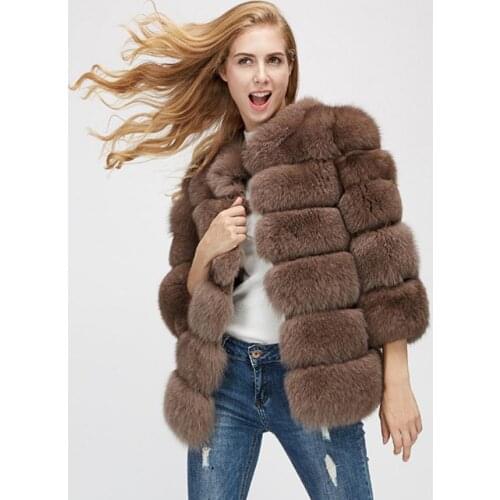XS-4XL Plus Size Winter Women Luxury Faux Fox Fur Coat Long Sleeve Warm jacket Thicker Fake Fox Fur OutwearColete Feminino L1714
