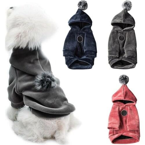 Dog Winter Clothes Pet Dog Hoodies Coat For Small Dog Autumn Coat Jacket For Yorkie Chihuahua Puppy Warm 2-Legged Clothing