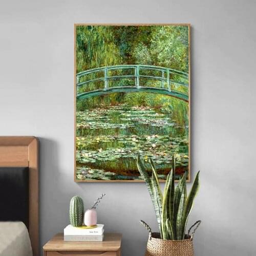 Famous Painting Claude Monet Painting Water Lilies Canvas Wall Art Painting Printed Home Decor Oil Canvas Painting Reproduction