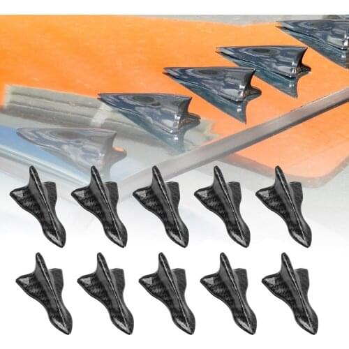 10pcs Car Antenna Shark Paste Fin Diffuser Vortex Generator Body Decoration Fit For Roof Tail Spoiler Bumper
