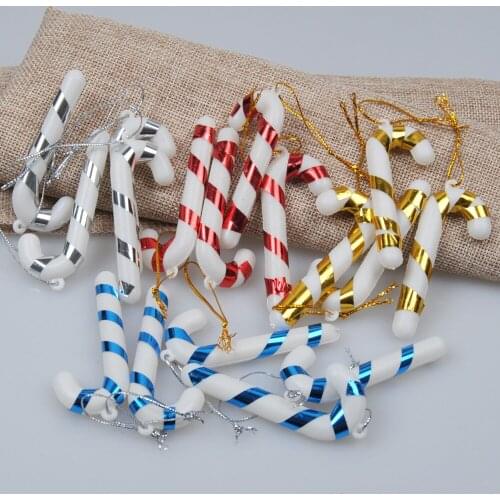 1000pcs Xmas Candy Cane Ornament Christmas Tree Pendant Drop Ornaments Decorations Stick Stripe Cane Craft Blank Decor