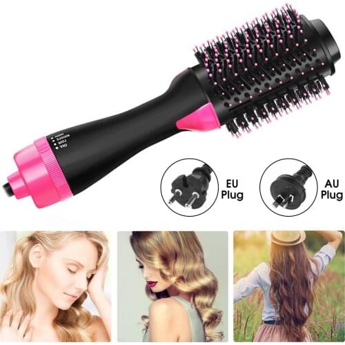 1000W Negative Ion Hair Dryer Hot Air Brush Hair Straightener Curler Comb Roller Multifunctional Curling Iron Hair Styling Tools