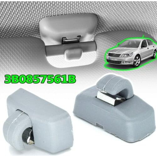 2X Front Sun Visor Hook Clips 3B0857561B For SKODA Fabia 6Y Octavia 1Z Superb B5 3B0857561B, 3B0 857 561B,3B0857563