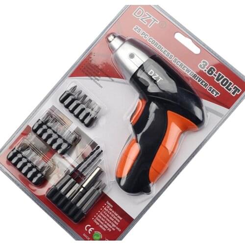 3.6V Cordless Screwdriver Mini Rechargeable Screwdriver Electric Screwdriver Power Drill Portable Repair Tool Set