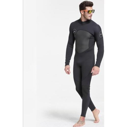 3MM diving suits thicken winter outdoor snorkeling conjoined long sleeved jellyfish diving wet clothingconjoinedblack large size