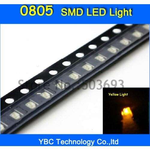 3000pcs/lot 0805 SMD Ultra Bright Yellow Color LED Diode Light