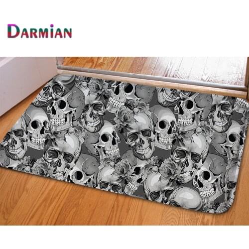 DARMIAN 3D Skull Printed Living Room Carpet House Entrance Doormat Personality Design Hotel Front Doormat Indoor Outdoor Carpets