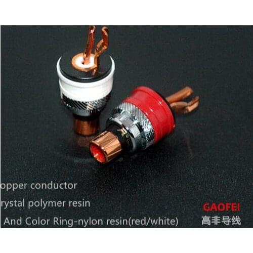 4pcs Free shipping GAOFEI HIFI audio amplifier tube pure copper/rhodium-plated RCA female seat/lotus seat