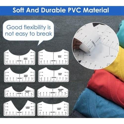 8Pcs T-Shirt Alignment Ruler V Neck for Guiding T-Shirt Design Rulers DIY Drawing Template Craft Tool DIY Craft Tool