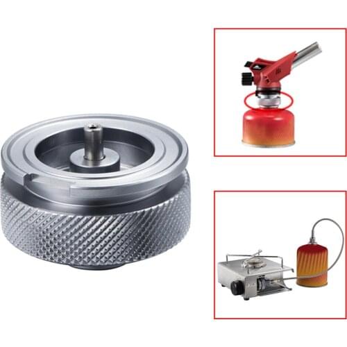 Aluminum Alloy Card Turn Mountain Converter Gas Tank Conversion Head Gas Adapter for Outdoor Mountaineering Camping