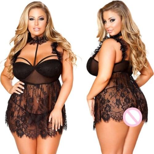 Large Size XL-5XL Sling Sleepwear Sex Underwear Sexy Erotic Lingerie Thong Two-piece Underwear Sleep Wear Nightdress Clothes