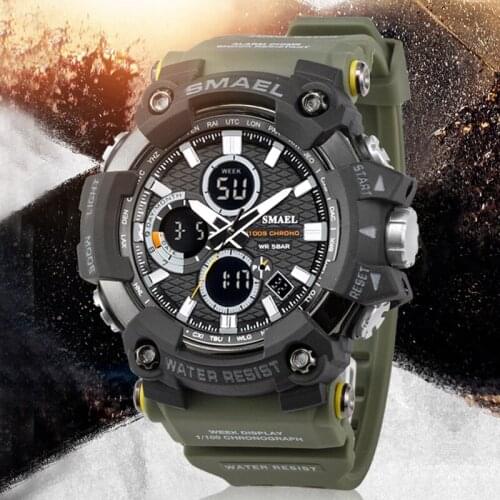 New SMAEL Watches Men Fashion Sport Swim Watches Multifunctional Big Dial Quartz Wristwatches Reloj Hombre Relogios Masculino