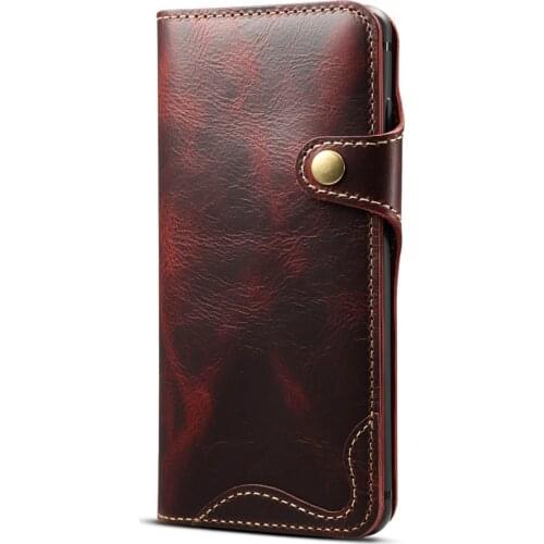 For Samsung S10+ S9 Plus S10e Note 9 8 Flip Case Genuine Real Cow Leather Cowhide Card Wallet Purse Cover Etui Handy Hulle Coque