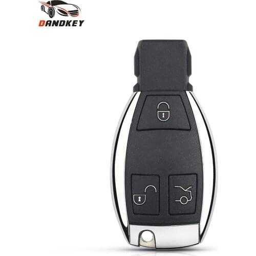 Dandkey 3 BUTTONS For Mercedes Key For BENZ SMART KEY FOB REMOTE SHELL CHROME CASE S SL ML SLK CLK E Holder Insert Key cover