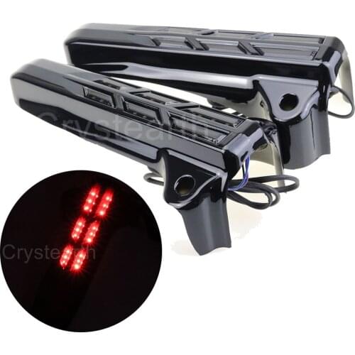 For Harley Touring FLHR FLHX FLHT 2014-later Motorcycle Fork Leg Covers Front Lower Fork Leg Covers Red Light