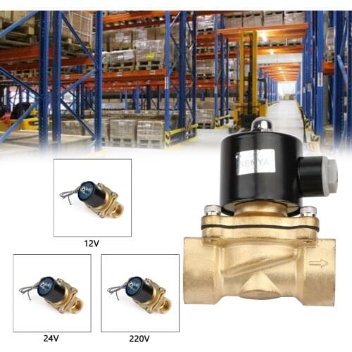 Artudatech DC 12V DC 24V AC 220V 1" Brass Electric Solenoid Valve Water Waterproof Normally Closed N/C