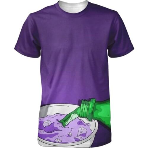 REAL American US SIZE Lean Cup Custom made 3D Sublimation Print T-Shirt plus size 3xl 4XL 5XL 6XL