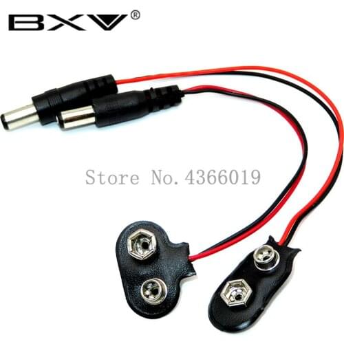 5PCS Experimental 9V Battery Snap Power Cable to DC 9V Clip Male Line Battery Adapter For Uno R3 DIY Jack Connector