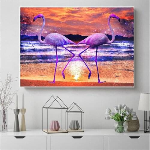 Flamingo and horse Modern Art Canvas Painting Animal Prints and Posters Cuadros Wall Pictures For Living Room Home Decor Mural