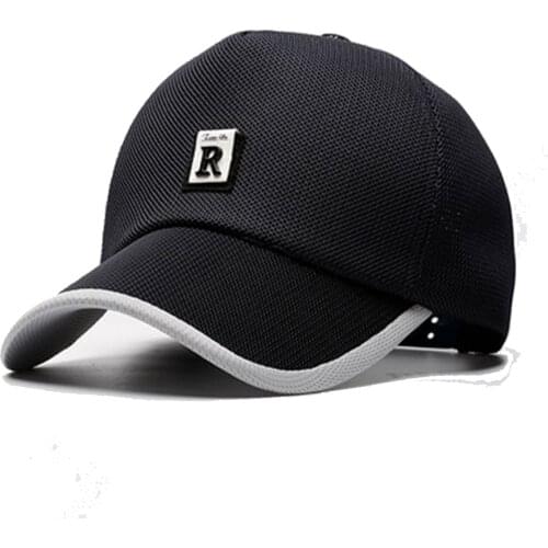 Summer Hat Outdoor Breathable Mesh Sports Mens Baseball Cap Snapback Breathable Mesh Sunscreen Sun Hat Solid Cap Male