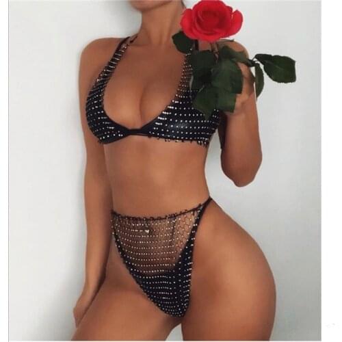 Newest Women Sexy Body Sequin Bra And Thong Sets Net Chain Female Summer Beach luxurious Party Club Body Chain For Women Jewelry