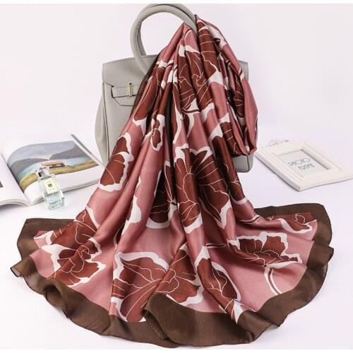 Korean Popular Leaf Print Shawls Lady 180X90CM Dustproof Handkerchief Fashion Colour Beach Towel Summer Sunscreen Silk Scarves