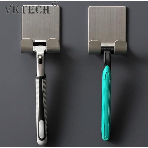 Stainless Steel Razor Bracket for Mens Shaver Holder Shelf Bathroom Razor Holder Wall Adhesive Storage Hook Kitchen Hanger Rack