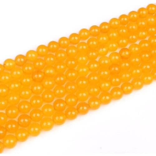 Natural Chalcedony Yellow Agate Onyx Gemstone 6 8 10 12mm Round Loose Beads Accessories for Necklace Bracelet DIY Jewelry Making