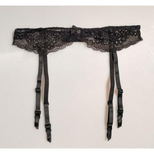 Lace Floral Bow knot Women Metal Clips Sexy Garter Belts for Stockings Female Suspender Belt Underwear Sexy Lingerie Gift GA1304