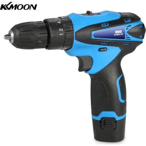 KKmoon Multi-functional Electric Drill 12V Lithium-Ion Two-speed Electric Cordless Drill Rechargeable Screwdriver with LED Light