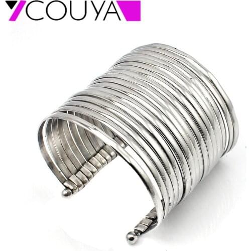 Newest design Fashion very big wide 316L stainless steel punky cuff bangle bracelet for women jewelry
