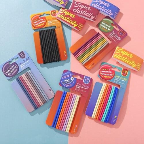 New 10Pc/Set Candy Color Rope Elastic Rubber Band For Women Girls Ponytail Holder Headband Scrunchie Hair Accessories Headwear