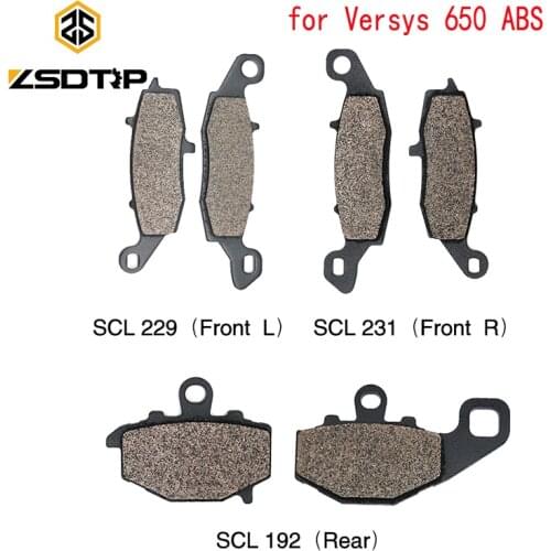 ZSDTTRP Motorcycle Front and Rear Brake Pads for KAWASAKI Versys 650 ABS 2007-2013