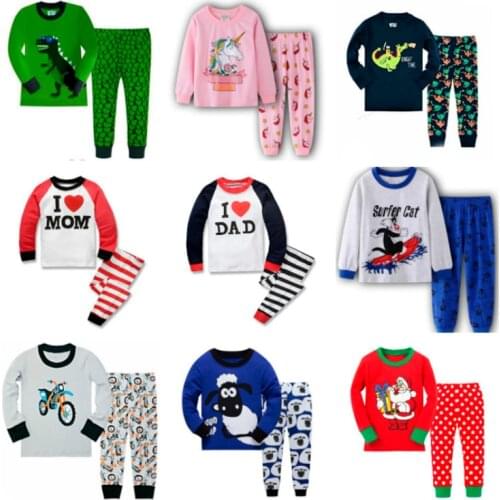 Children Pajamas Set Long Sleeve Baby Boy Pyjamas Girl Cartoon Home Clothes Kid Sleepwear Clothes Nightwear Homewear Pijamas Set