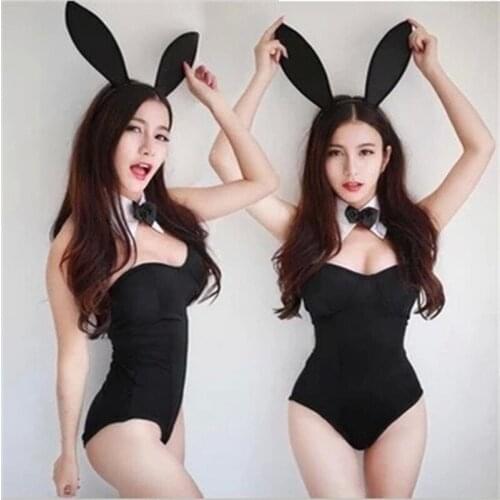 Sexy and Cute Bunny Girl Cosplay Roleplay High-Quality Black Costumes with Additional Invisible Straps Are More Fashionable Q147