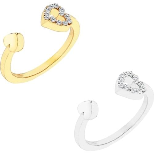 Adjustable heart rings Hollow Heart Design lovers Rings for wife girlfriend Ring Gift Girl Women Ring collar