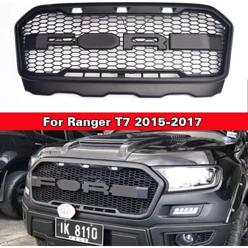 Auto Front Grill Racing Honeycomb Grille Mesh For Ford Ranger T7 2015 2016 2017 Grill Bumper Pick Up Car Modified