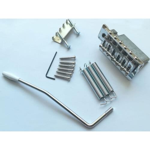 Pleroo Parts A set 6 Strings Saddle Chrome For US Strat ST Electric Guitar Bridge Standard parts