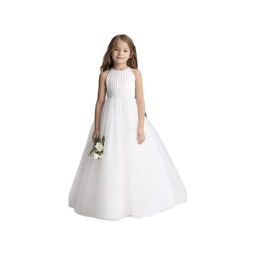 HOT SALE Chiffon Flower Girl Dresses 2021 Kids Wedding Formal Party Princess Elegant Weddings Kids White vestido fiesta